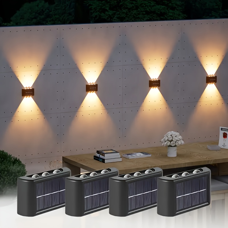 Outdoor Lighting Wall - ไฟ LED พลังงานแสงอาทิตย์สำหรับภายนอกอาคาร กันน้ำ ติดผนัง ส่องสว่างขึ้นและลง