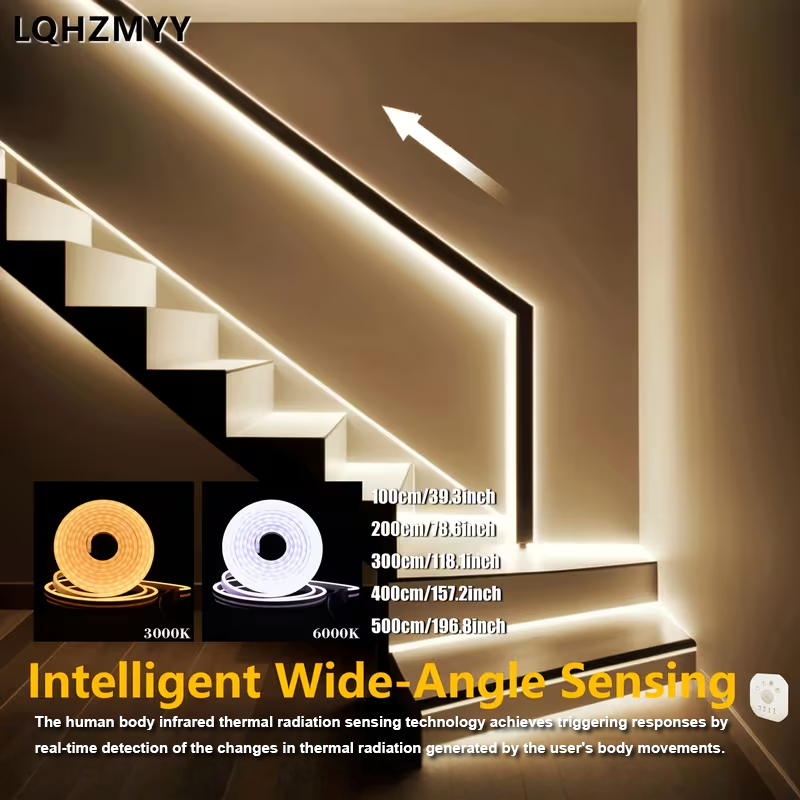 Outdoor Lighting Options - ไฟแถบ LED พร้อมเซ็นเซอร์ตรวจจับความเคลื่อนไหว 1-5 เมตร, พร้อมสวิตช์เซ็นเซอร์ตรวจจับความเคลื่อนไหวของมนุษย์,