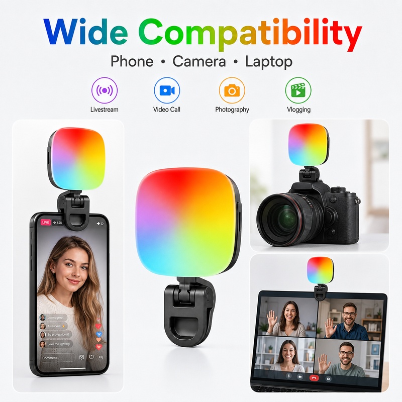 Outdoor Lighting For Photography - ไฟ LED RGB แบบพกพาสำหรับถ่ายภาพ ไฟเติมแสงแบบมือถือสำหรับกล้องโทรศัพท์ วิดีโอบล็อก