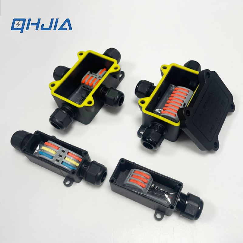 Outdoor Lighting Connectors - กล่องต่อสายไฟกันน้ำ IP68 PA66 พร้อมขั้วต่อสายไฟแบบเร็ว สำหรับเชื่อมต่อสายไฟฟ้าภายนอกอาคาร ใช้กับไฟสวน
