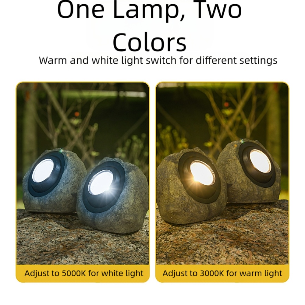 Outdoor Lighting Options - โคมไฟหินพลังงานแสงอาทิตย์กันน้ำ IP65 ไฟ LED สำหรับสวนกลางแจ้ง ทางเดิน
