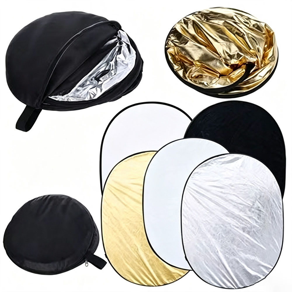Outdoor Lighting For Photography - แผ่นสะท้อนแสงแบบพับได้ 5 in 1 สำหรับถ่ายภาพ พร้อมกระเป๋าพกพา