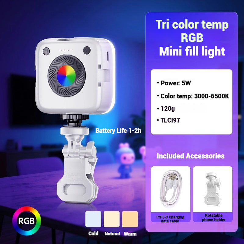 Outdoor Lighting For Photography - ไฟวิดีโอ LED RGB ขนาดเล็กแบบพกพา ชาร์จซ้ำได้ ใช้สำหรับกล้องถ่ายรูป