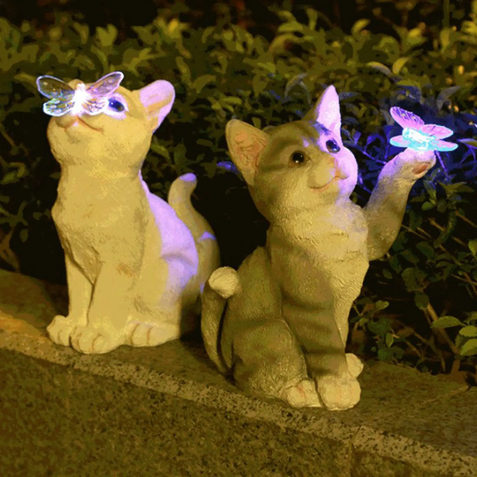 Outdoor Lighting For Gazebo - กลางแจ้งแมวประติมากรรมFigurineจี้สวนไฟLEDพลังงานแสงอาทิตย์น่ารักแมวสัตว์รูปปั้นประติมากรรมสําหรับภูมิทัศน์Yard