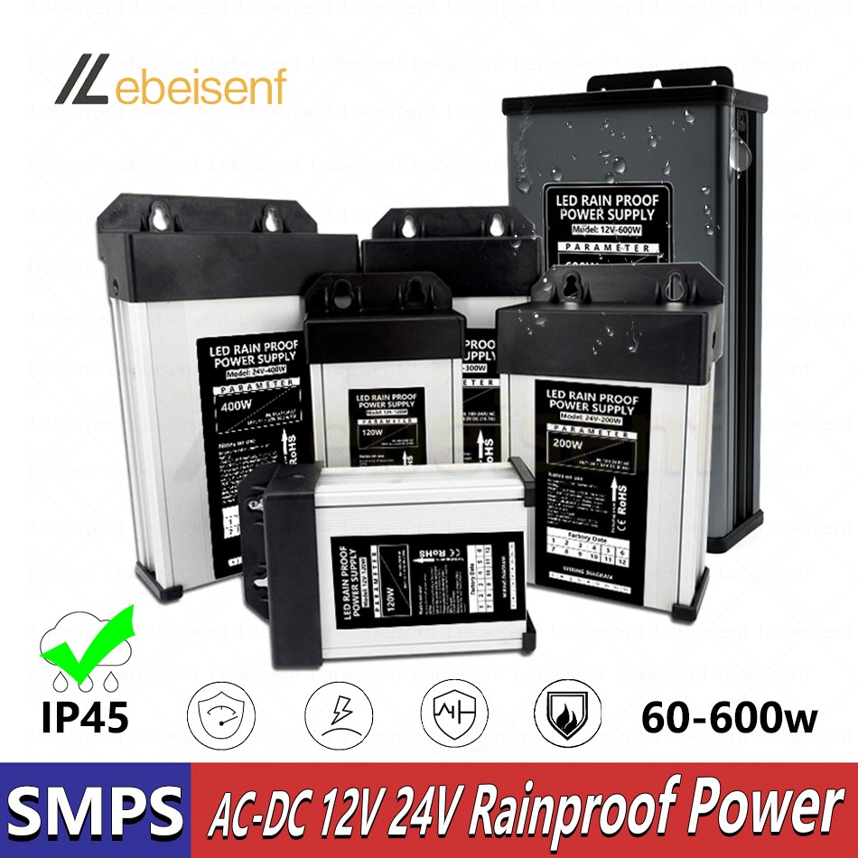 Outdoor Lighting Transformer Box - แหล่งจ่ายไฟแบบสวิตชิ่งกันน้ำกลางแจ้ง IP45 ขนาด 60W-600W 220V AC