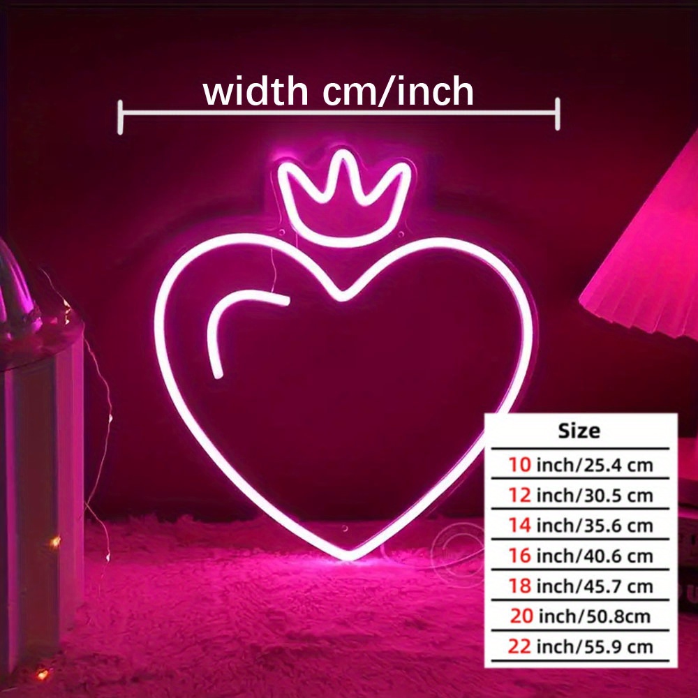 ป้ายไฟนีออนรูปมงกุฎหัวใจ LED,  - Outdoor Lighting Options บทวิจารณ์และราคา