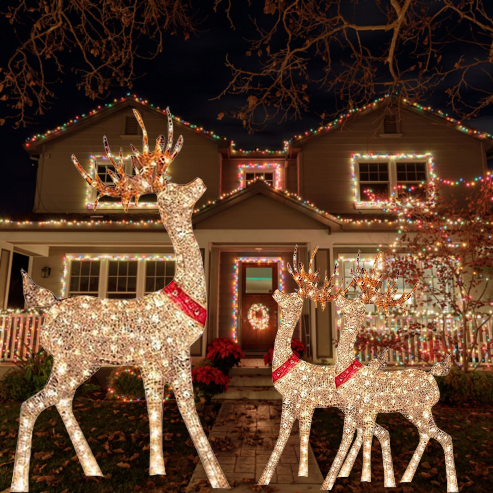 กวางตกแต่งคริสต์มาสแบบติดในบ้า - Outdoor Lighting Event บทวิจารณ์และราคา