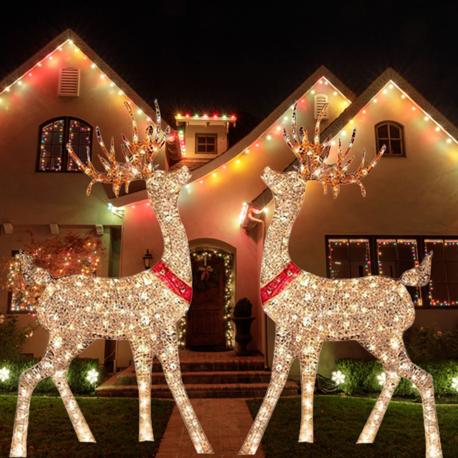 กวางตกแต่งคริสต์มาสแบบติดในบ้า - Outdoor Lighting Event บทวิจารณ์และราคา