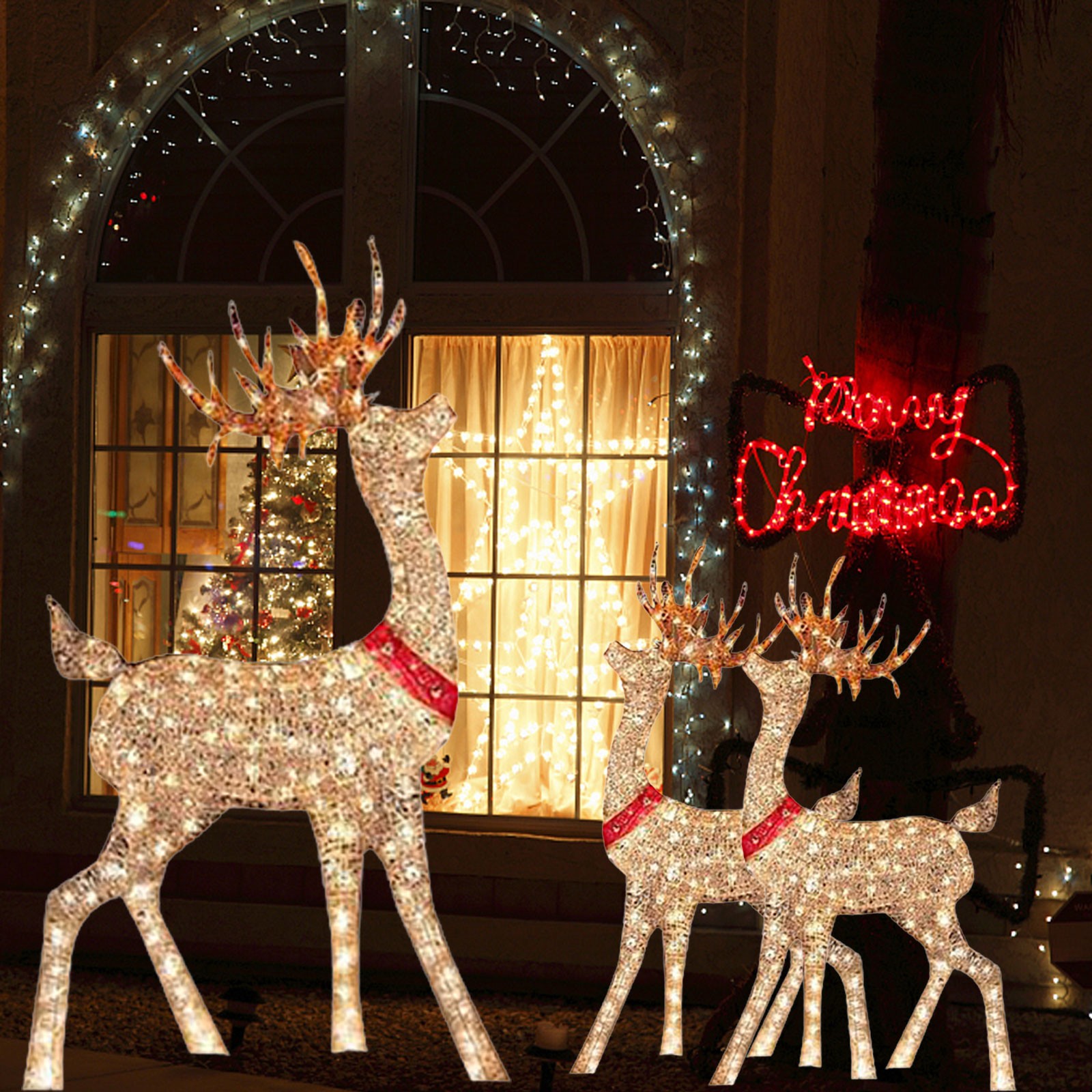 กวางตกแต่งคริสต์มาสแบบติดในบ้า - Outdoor Lighting Event บทวิจารณ์และราคา