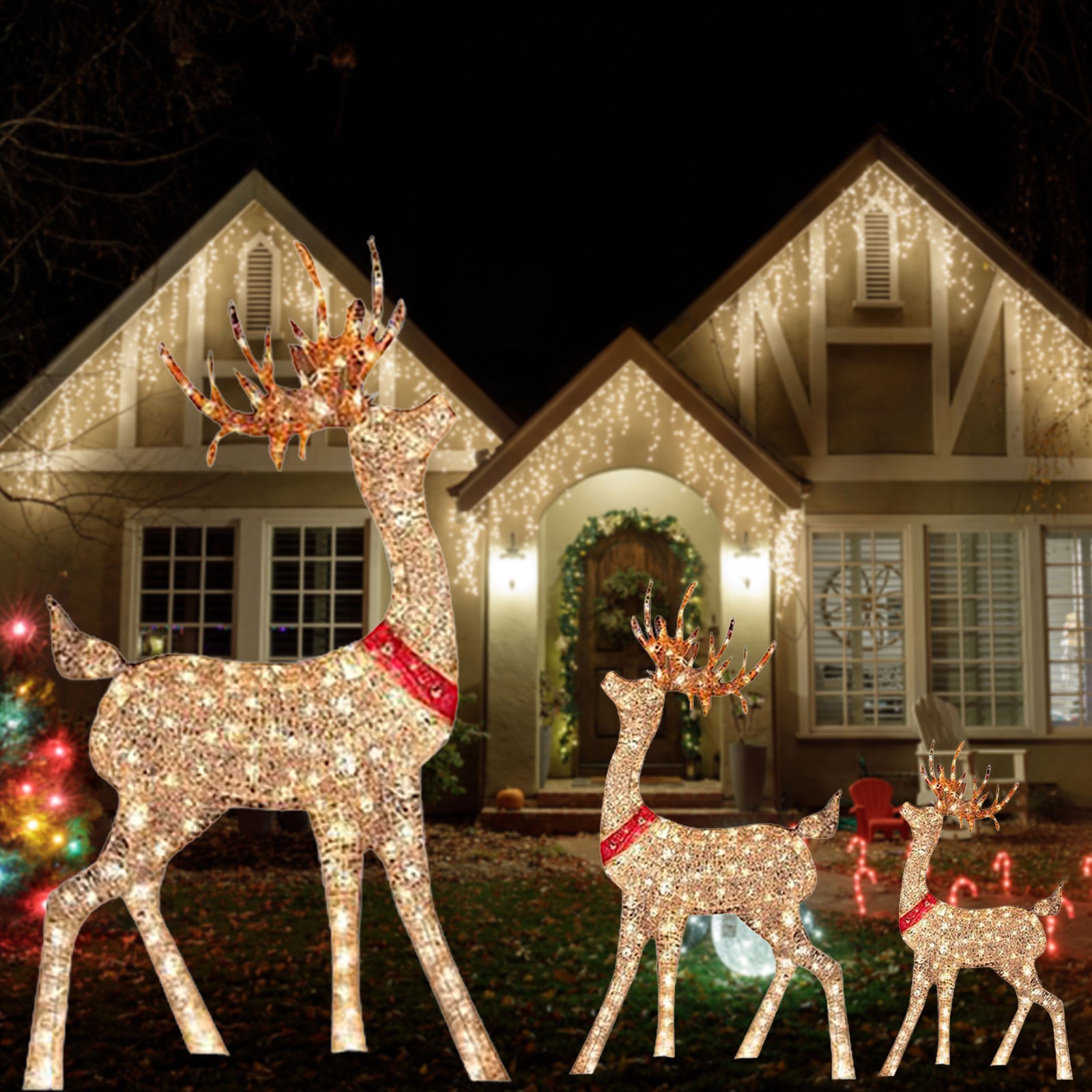 กวางตกแต่งคริสต์มาสแบบติดในบ้า - Outdoor Lighting Event บทวิจารณ์และราคา
