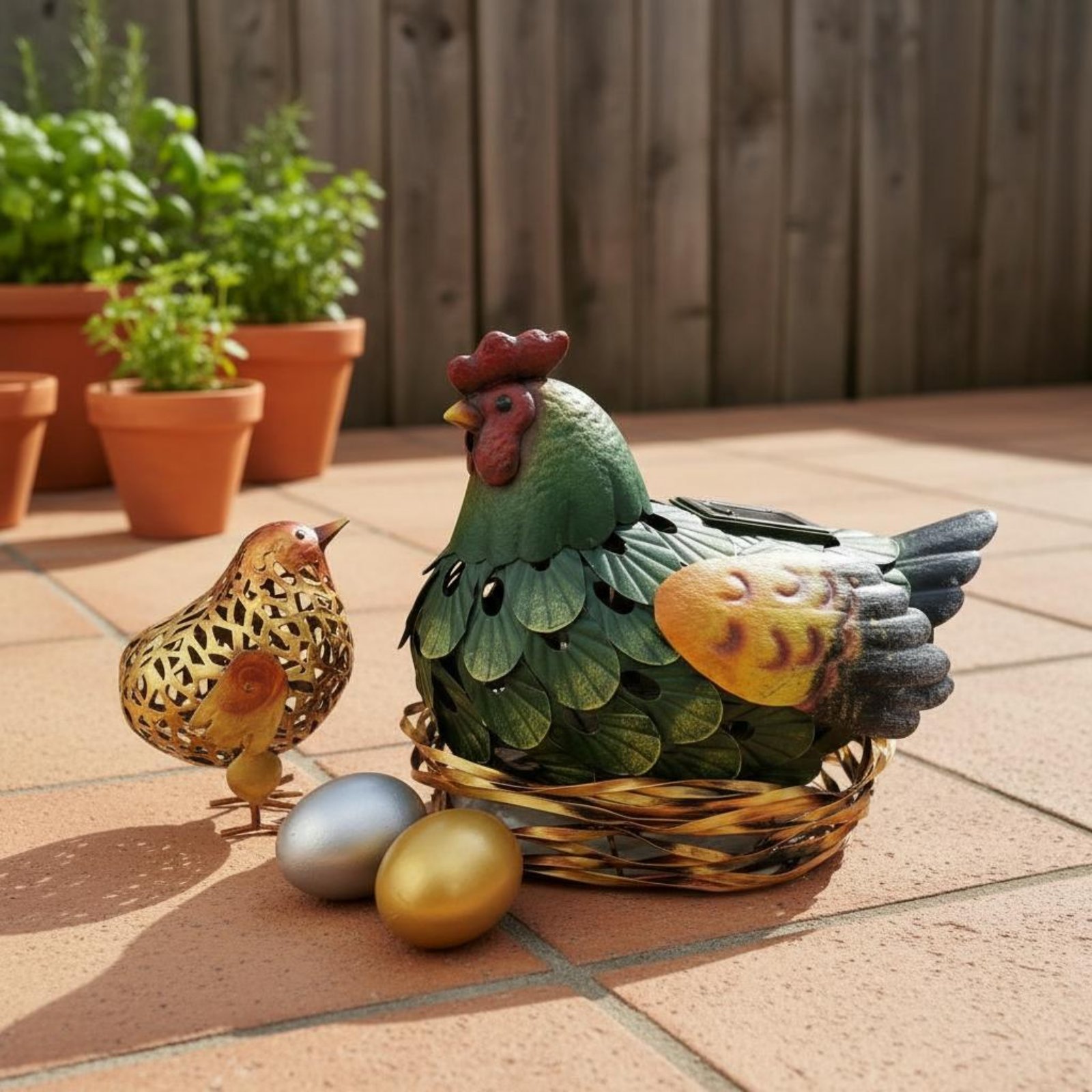 โคมไฟโซลาร์รูปไก่ ตกแต่งสวนกลา - Outdoor Lighting Yard Decoration บทวิจารณ์และราคา