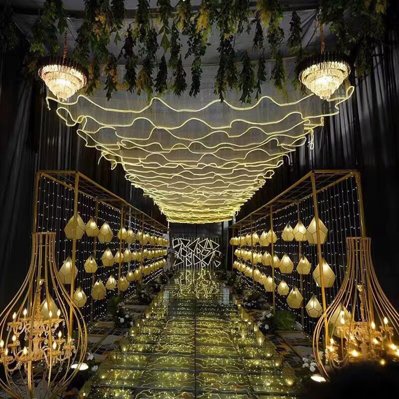 ตกแต่งเพดานงานแต่งงาน ผ้าม่านผ - Outdoor Lighting Event บทวิจารณ์และราคา