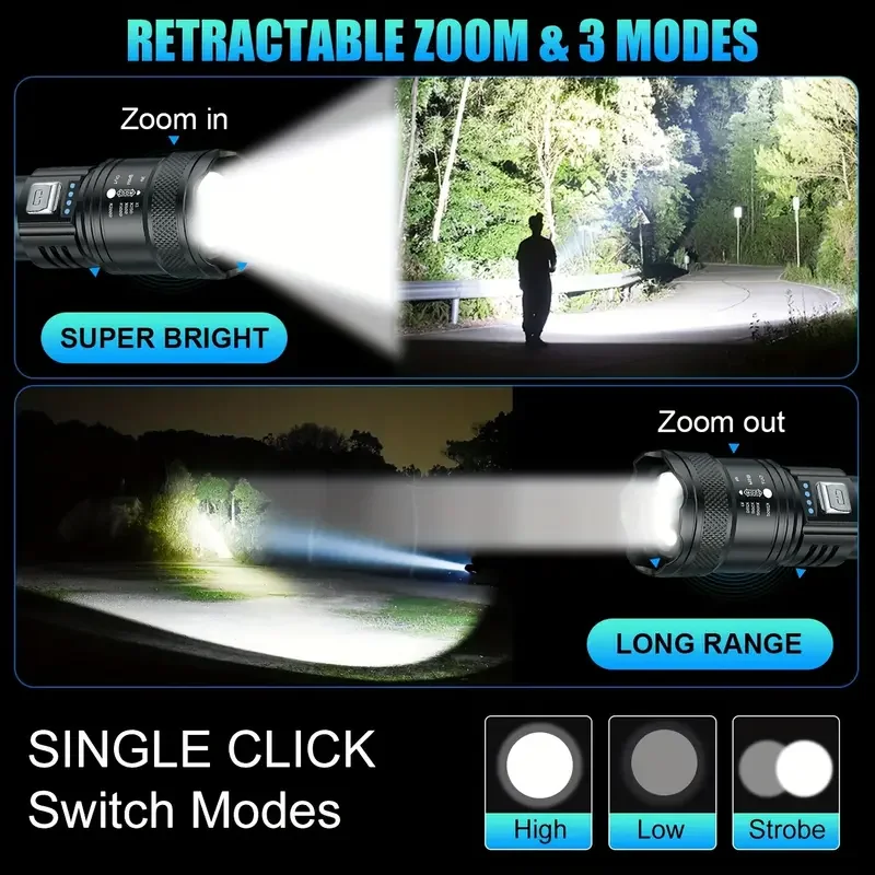 ไฟฉาย LED ยุทธวิธี 2000LM ชาร์ - Outdoor Lighting Construction บทวิจารณ์และราคา