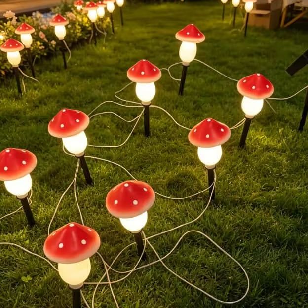 ไฟประดับรูปเห็ดพลังงานแสงอาทิต - Outdoor Lighting Yard Decoration บทวิจารณ์และราคา